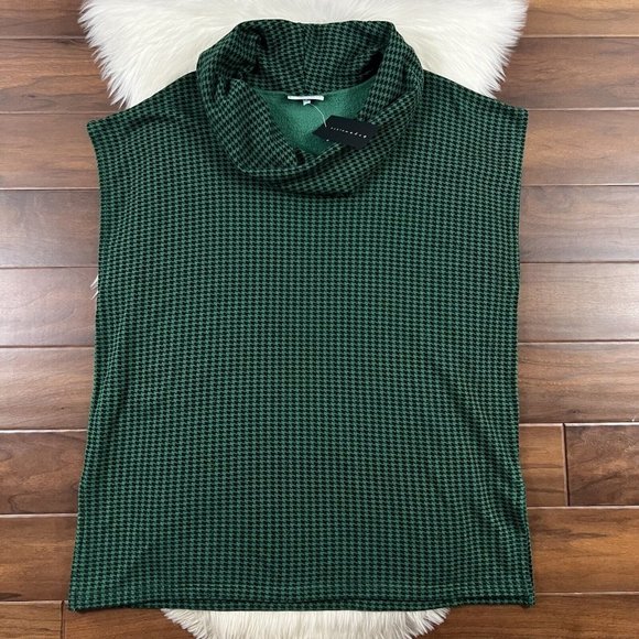 bryn Walker Tops - Bryn Walker Size Large Inlet Pike Houndstooth Print Cowl Neck‎ Poncho Top